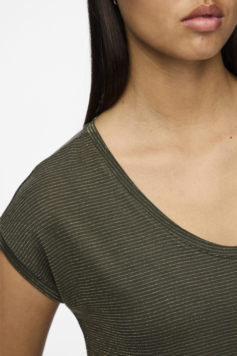 Pieces pcbillo tee lurex stripes jrs noos